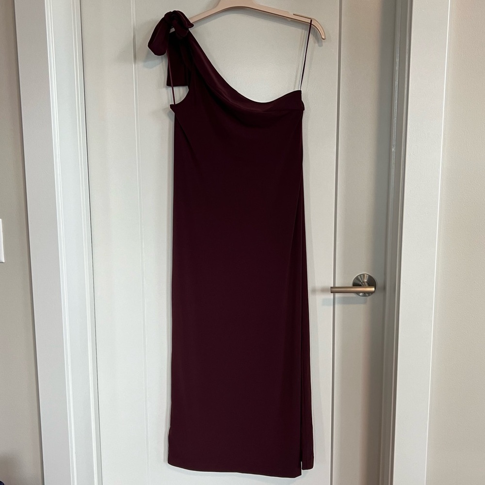 Ann Taylor Women’s One Shoulder Aubergine Dress